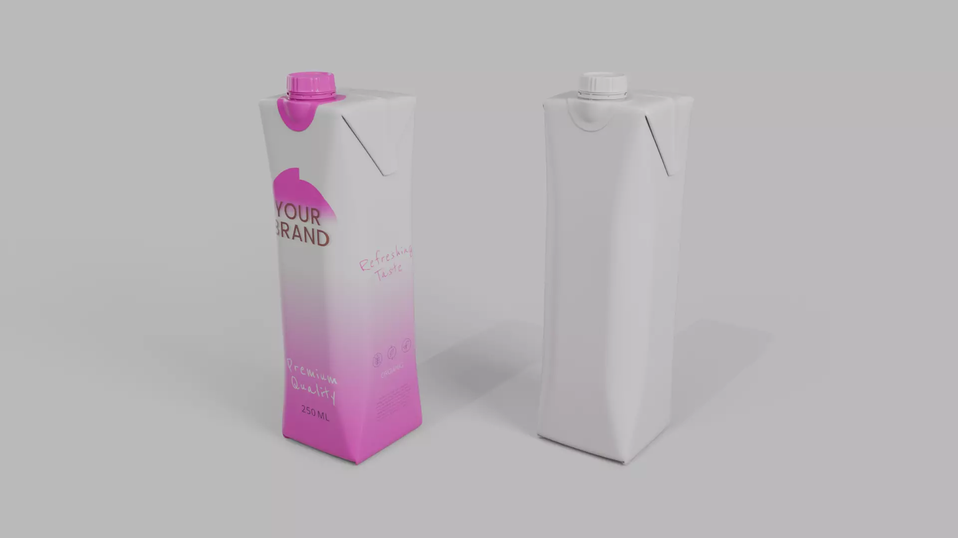 Beverage Carton Small Sizes Mix - Customizable Pack 3D Model Collection_15