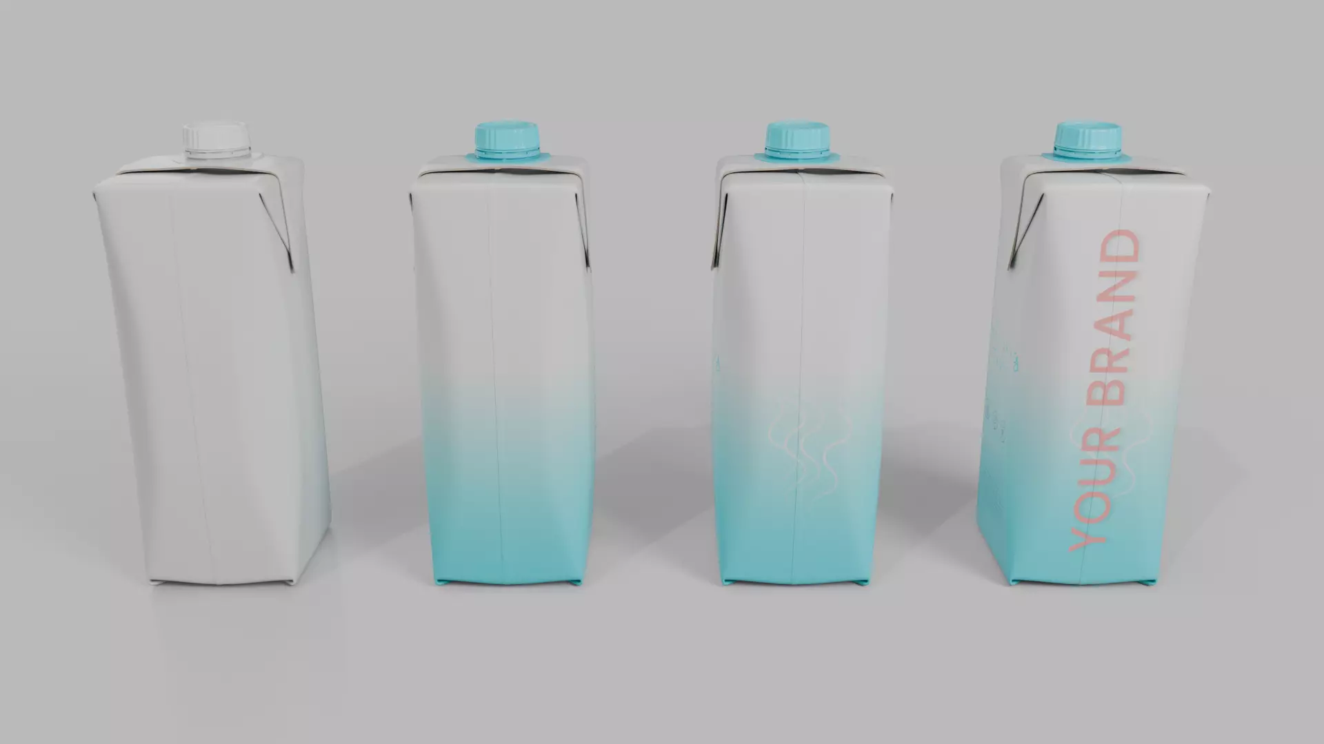 Beverage Carton Small Sizes Mix - Customizable Pack 3D Model Collection_33