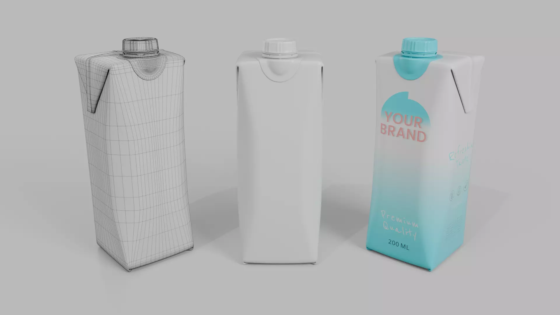 Beverage Carton Small Sizes Mix - Customizable Pack 3D Model Collection_36