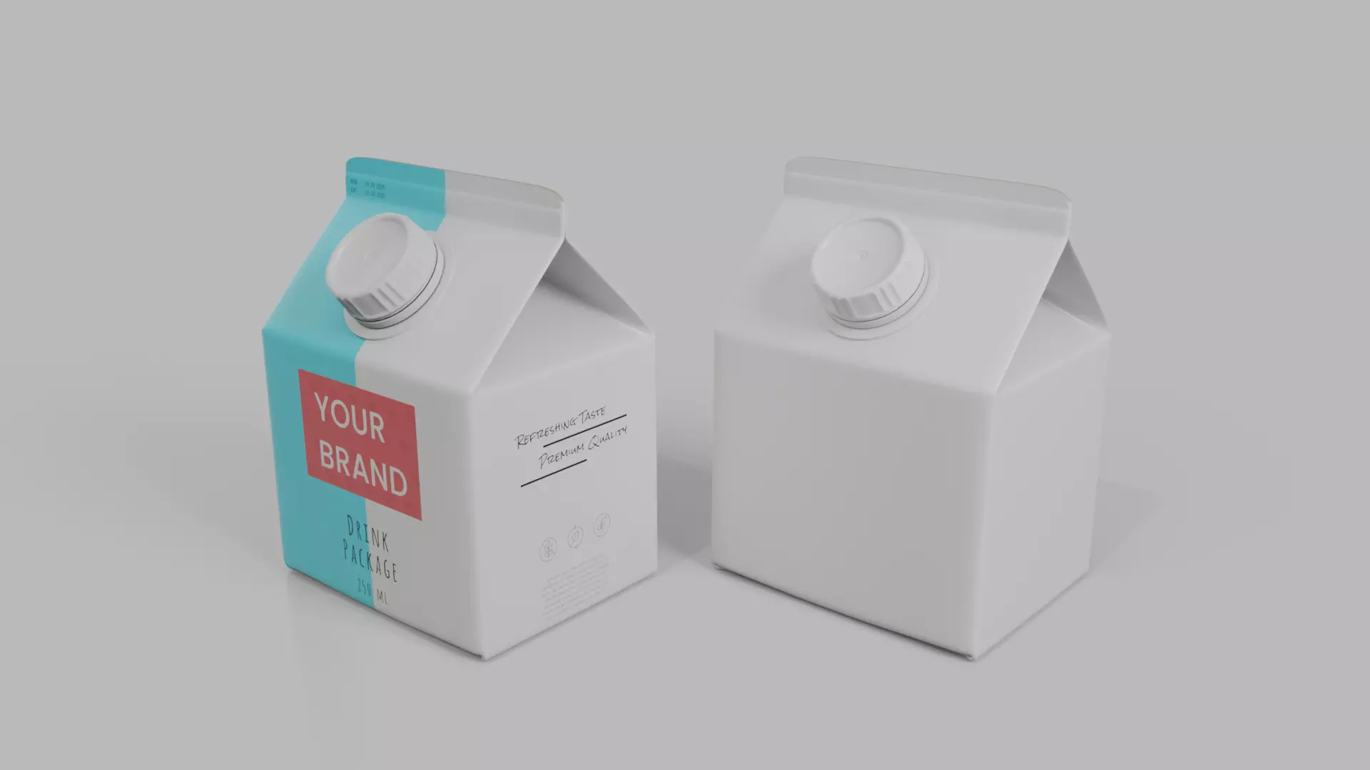 Beverage Carton Small Sizes Mix - Customizable Pack 3D Model Collection_8