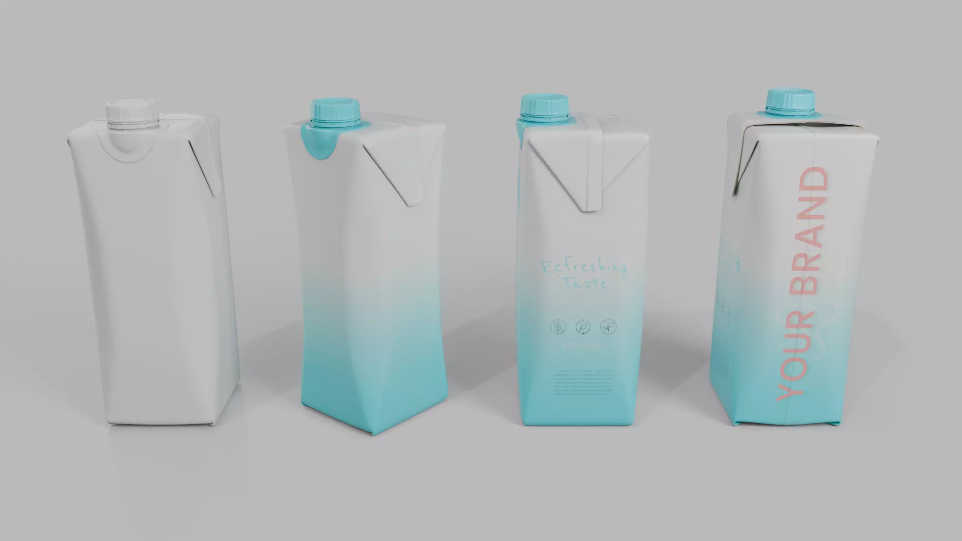 Beverage Carton Small Sizes Mix - Customizable Pack 3D Model Collection_34