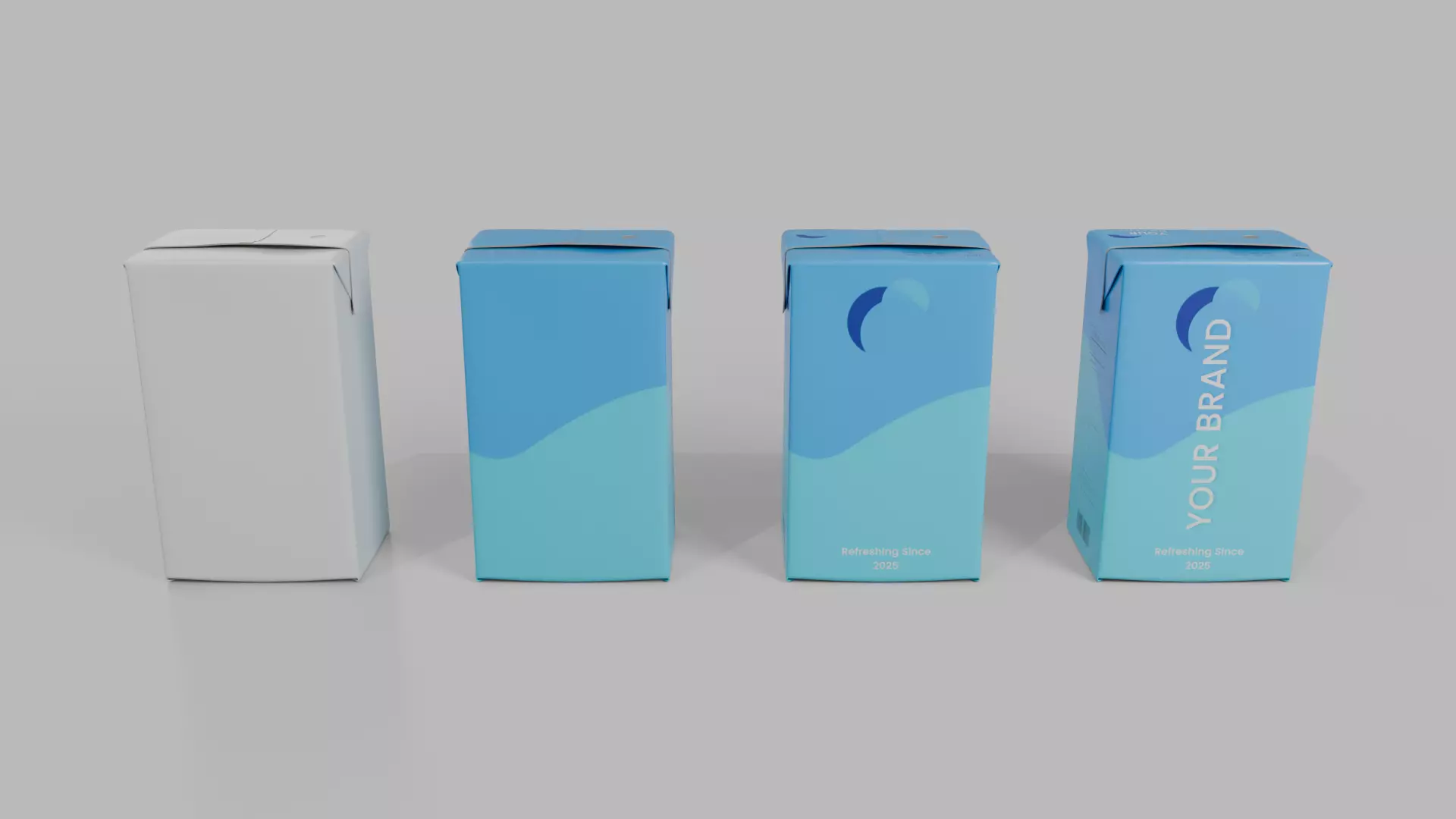 Beverage Carton Small Sizes Mix - Customizable Pack 3D Model Collection_25