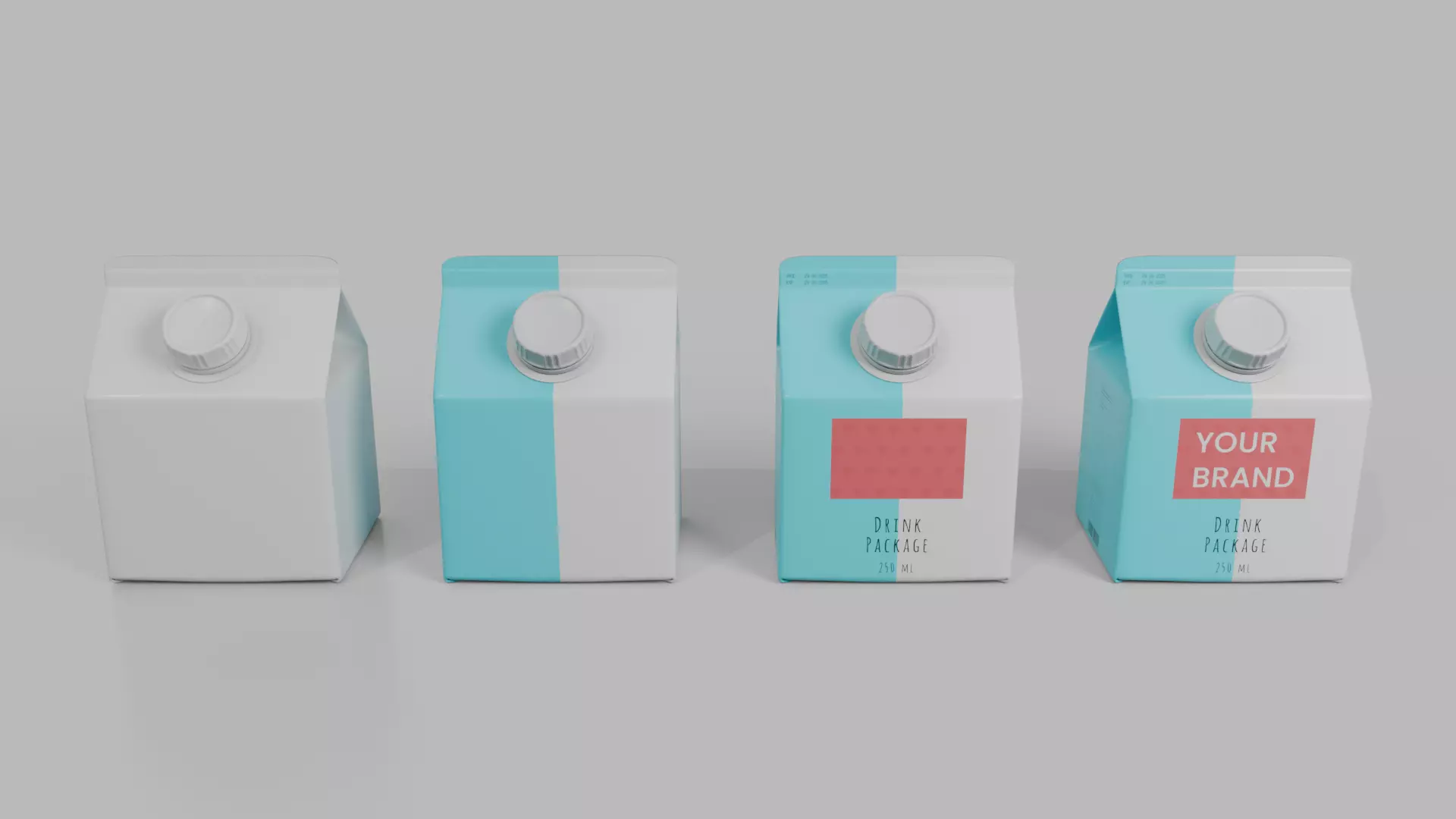 Beverage Carton Small Sizes Mix - Customizable Pack 3D Model Collection_9