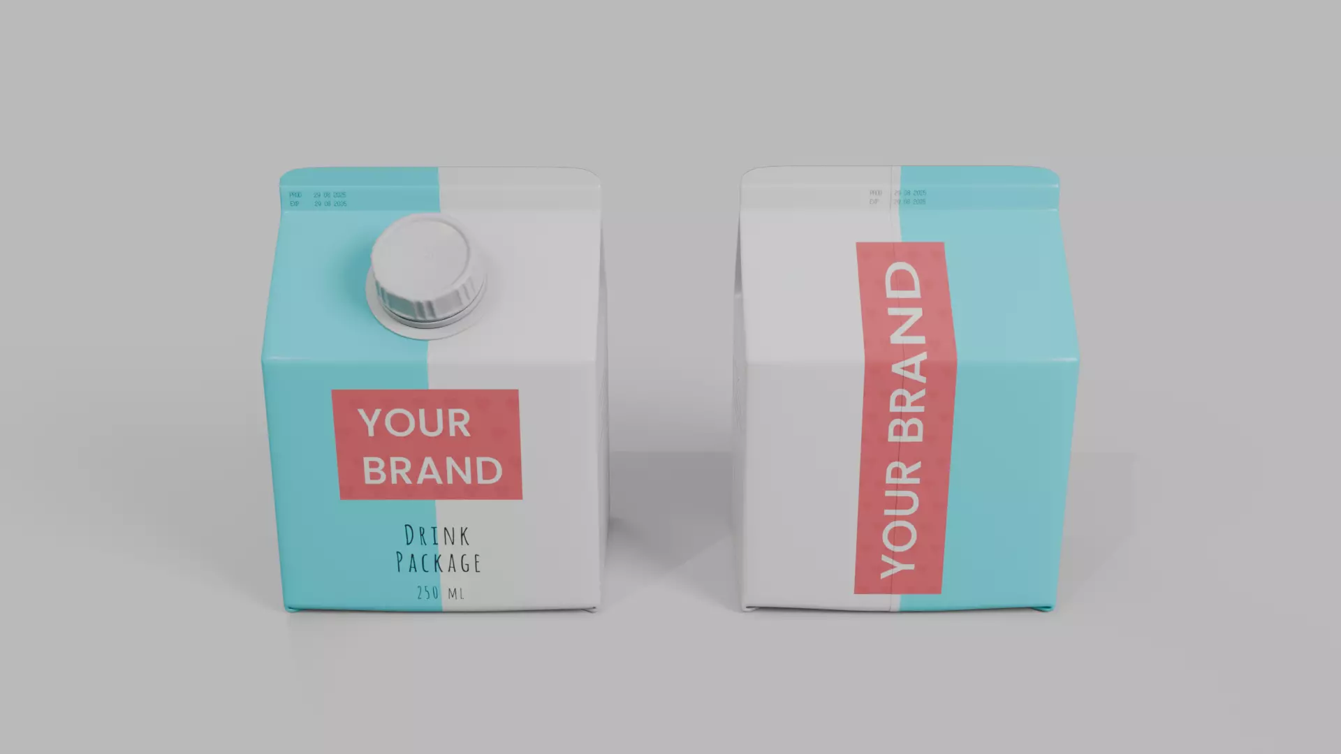 Beverage Carton Small Sizes Mix - Customizable Pack 3D Model Collection_7