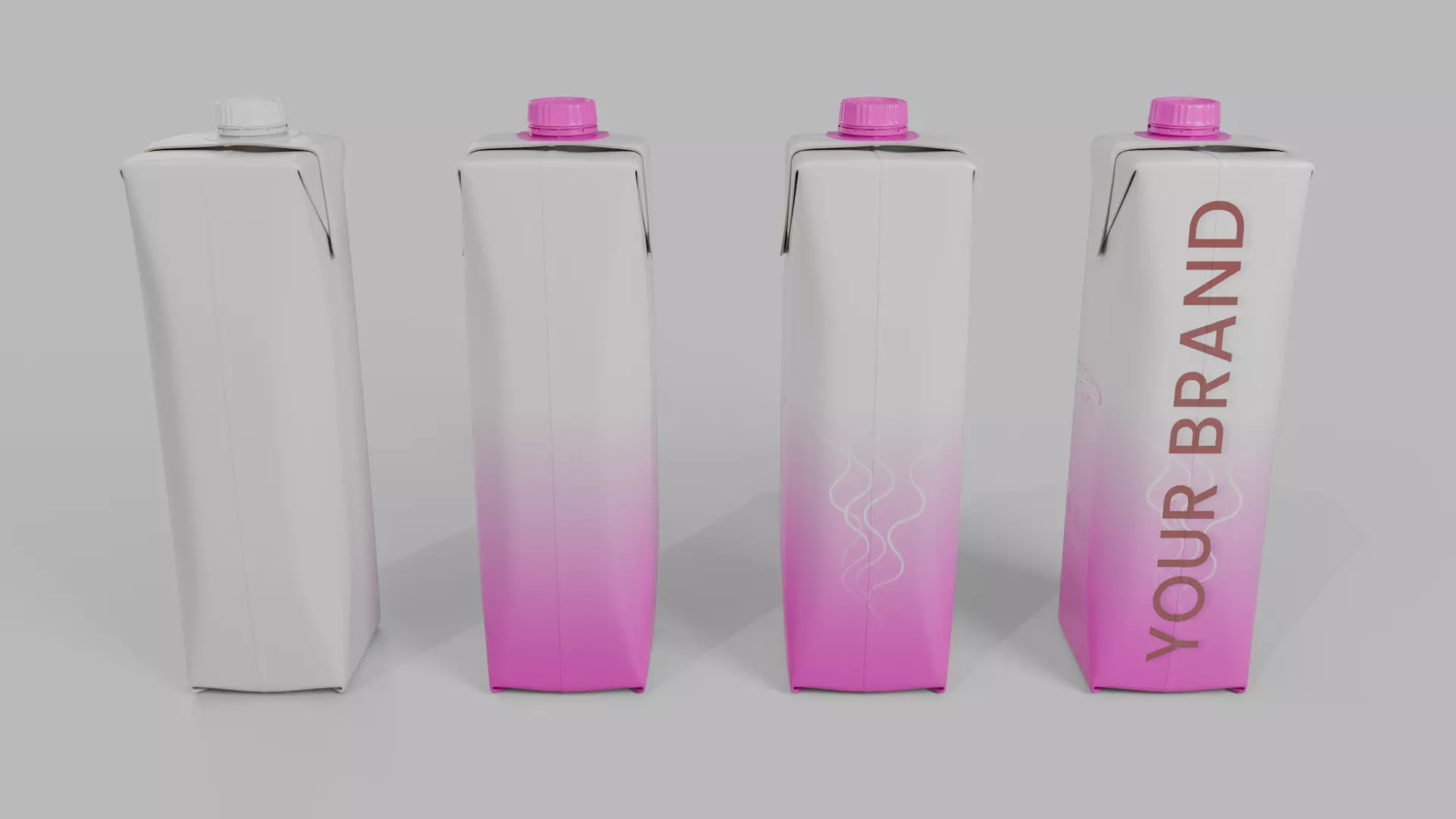 Beverage Carton Small Sizes Mix - Customizable Pack 3D Model Collection_17