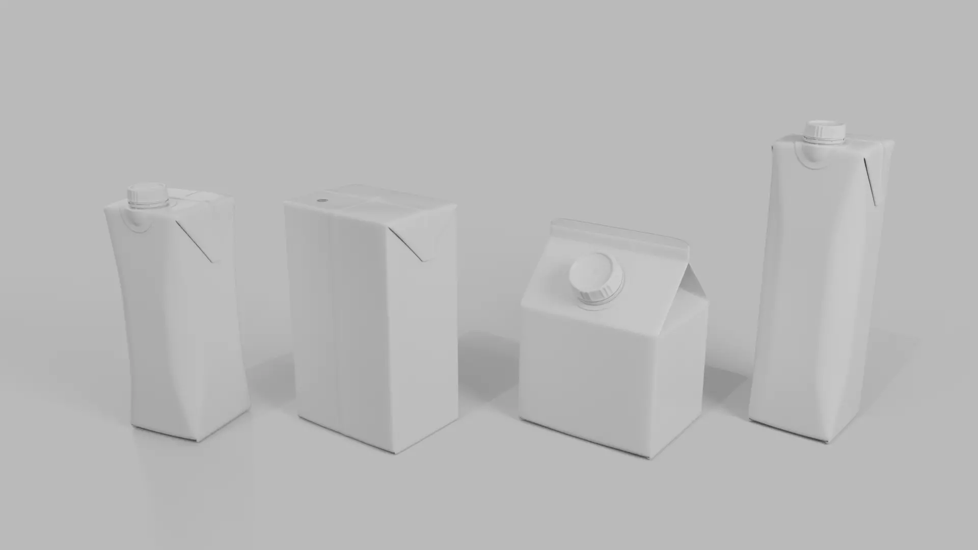 Beverage Carton Small Sizes Mix - Customizable Pack 3D Model Collection_6