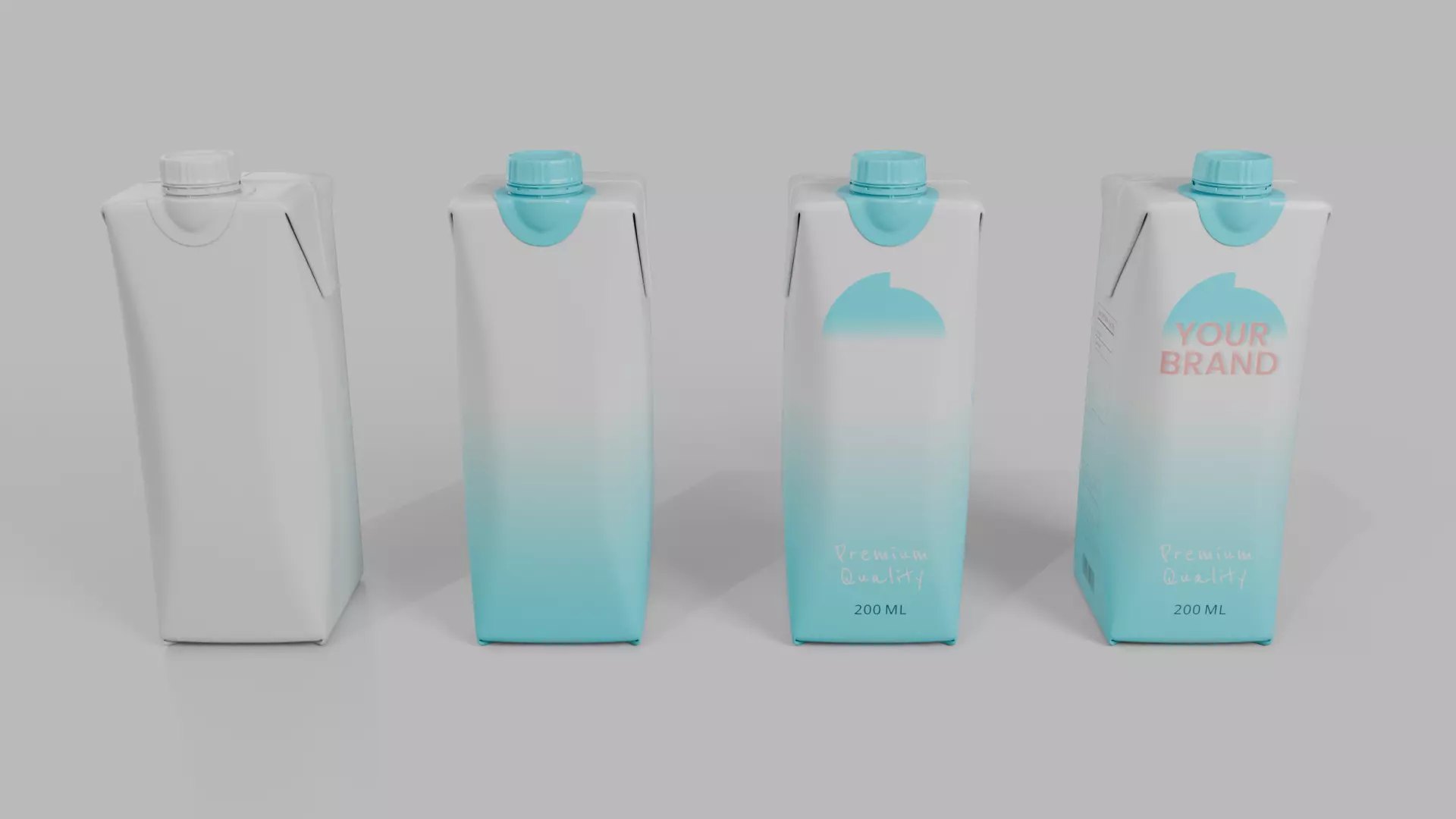 Beverage Carton Small Sizes Mix - Customizable Pack 3D Model Collection_32