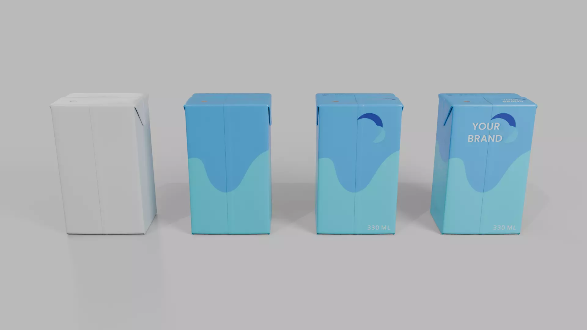 Beverage Carton Small Sizes Mix - Customizable Pack 3D Model Collection_24