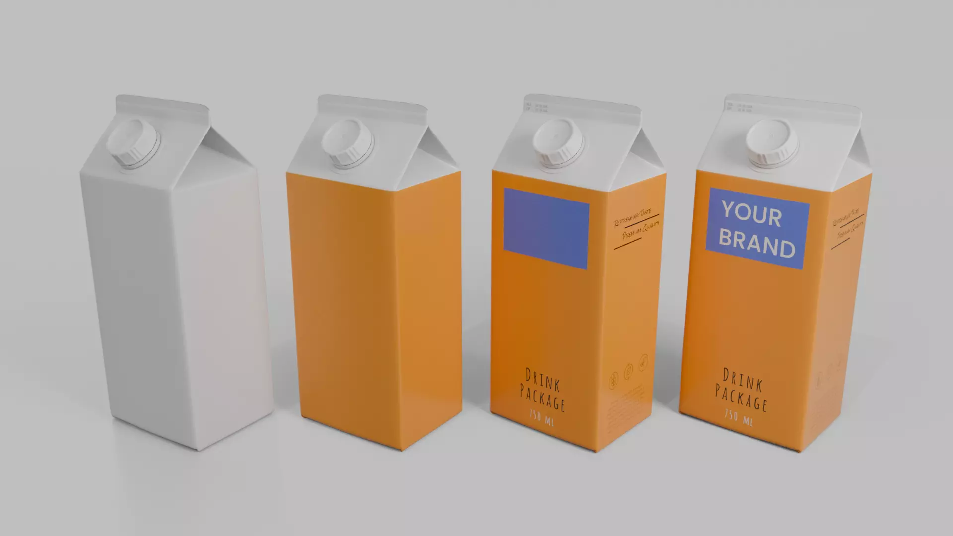 Beverage Carton Everyday Set - Customizable Pack 3D Model Collection_11