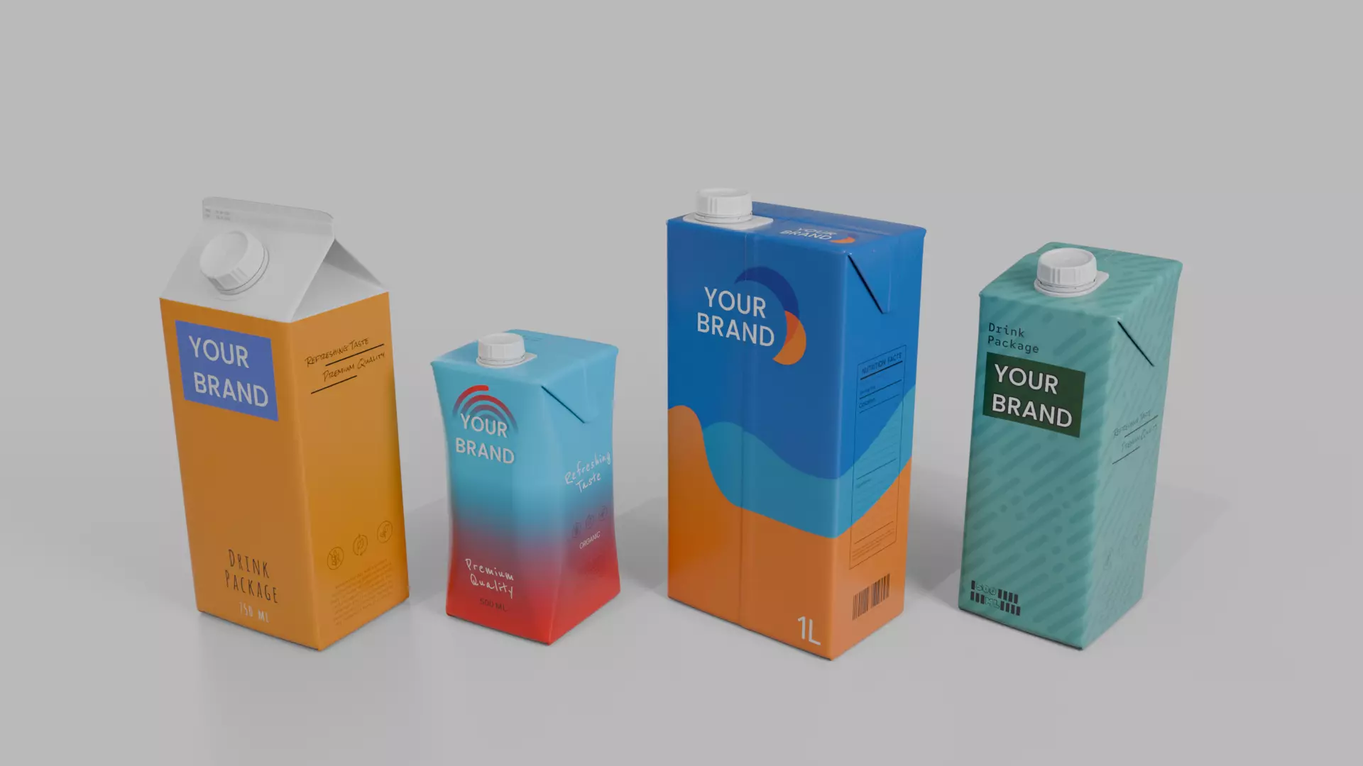 Beverage Carton Everyday Set - Customizable Pack 3D Model Collection_6