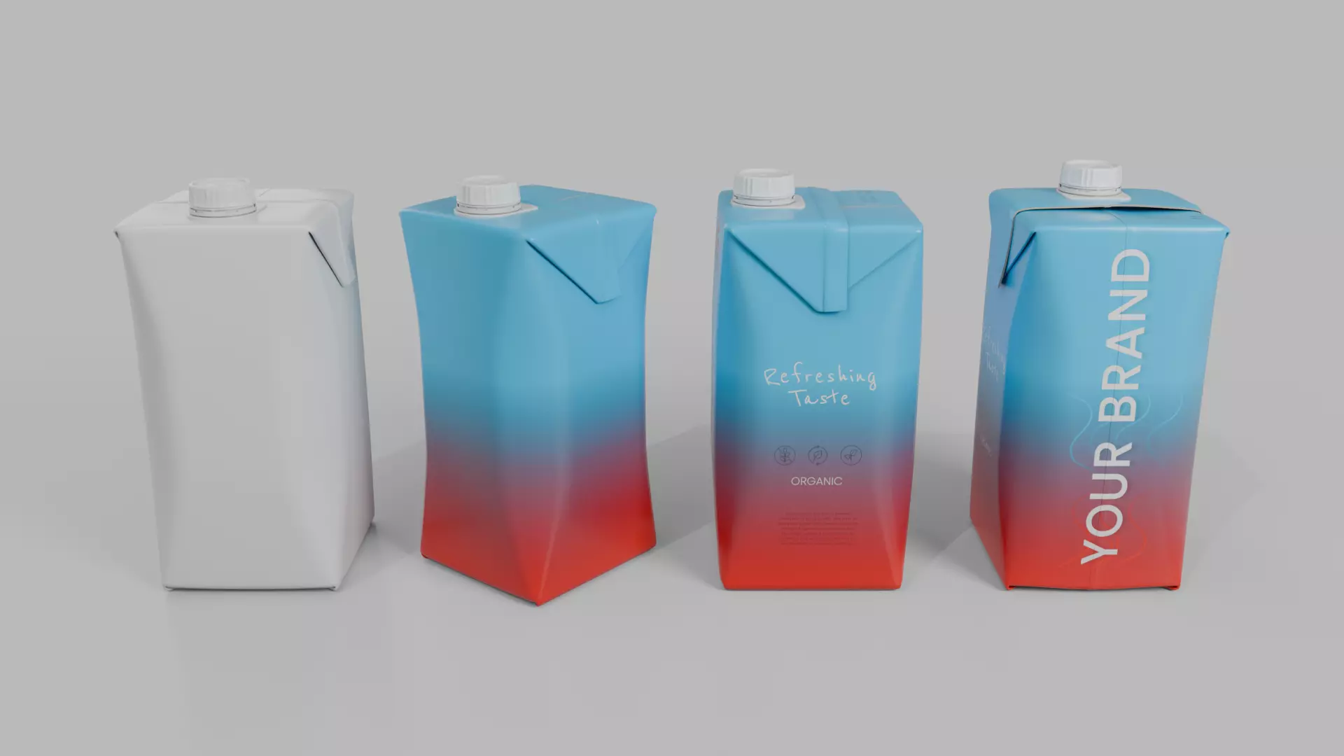 Beverage Carton Everyday Set - Customizable Pack 3D Model Collection_28