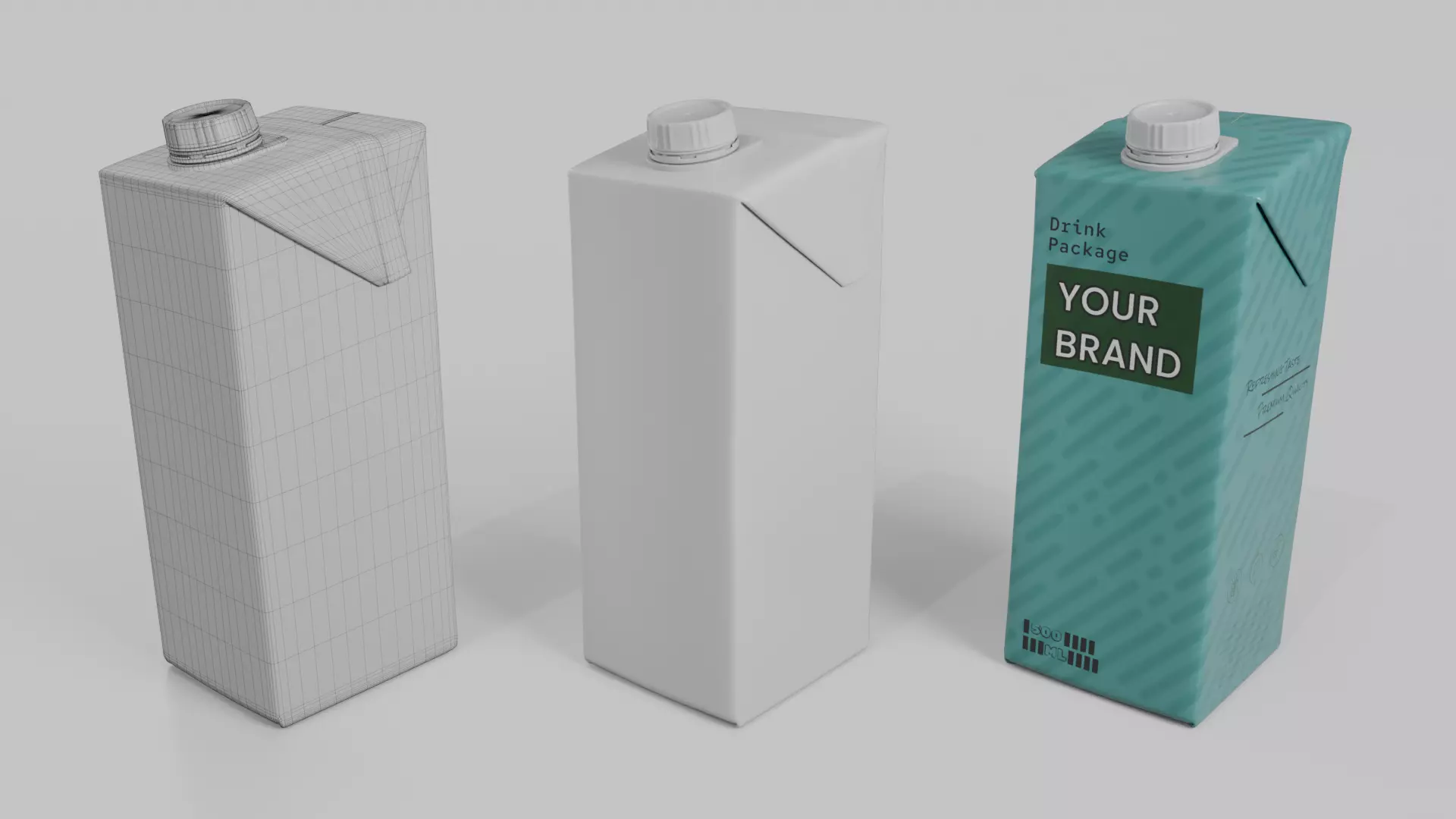 Beverage Carton Everyday Set - Customizable Pack 3D Model Collection_38