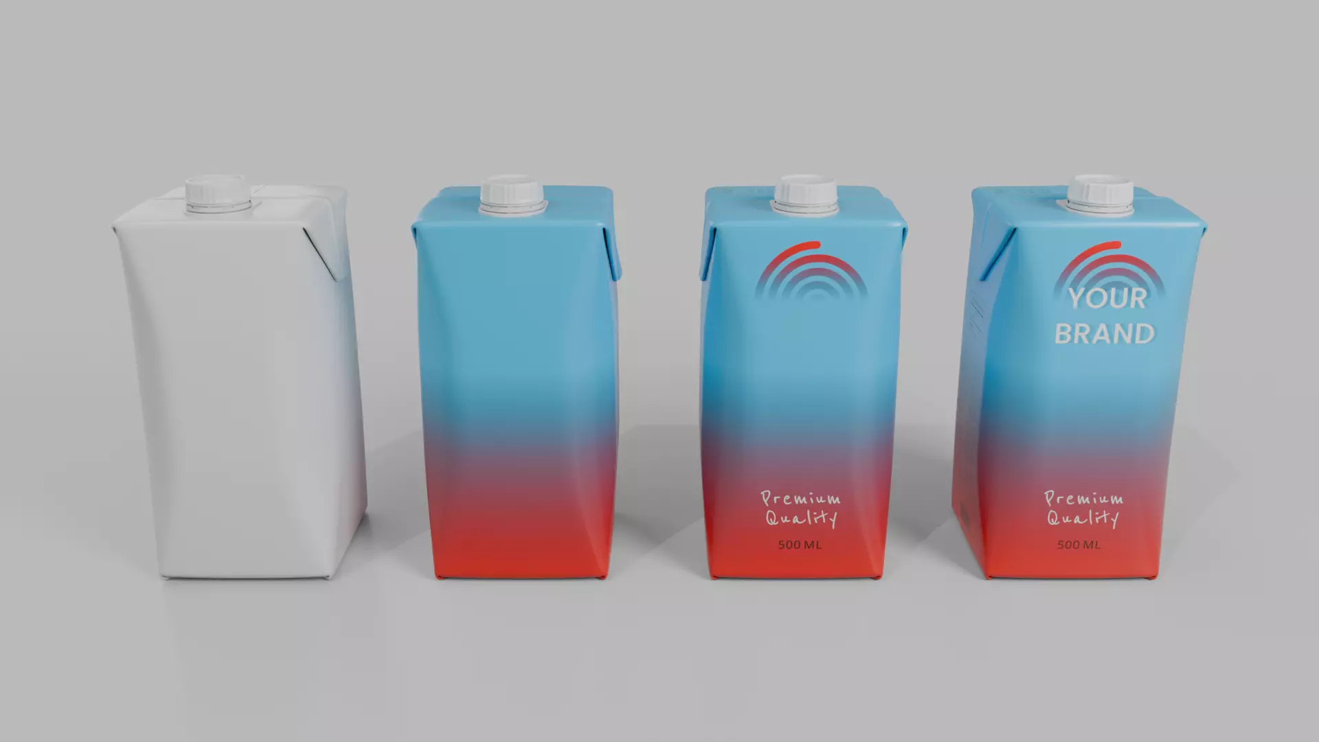 Beverage Carton Everyday Set - Customizable Pack 3D Model Collection_26