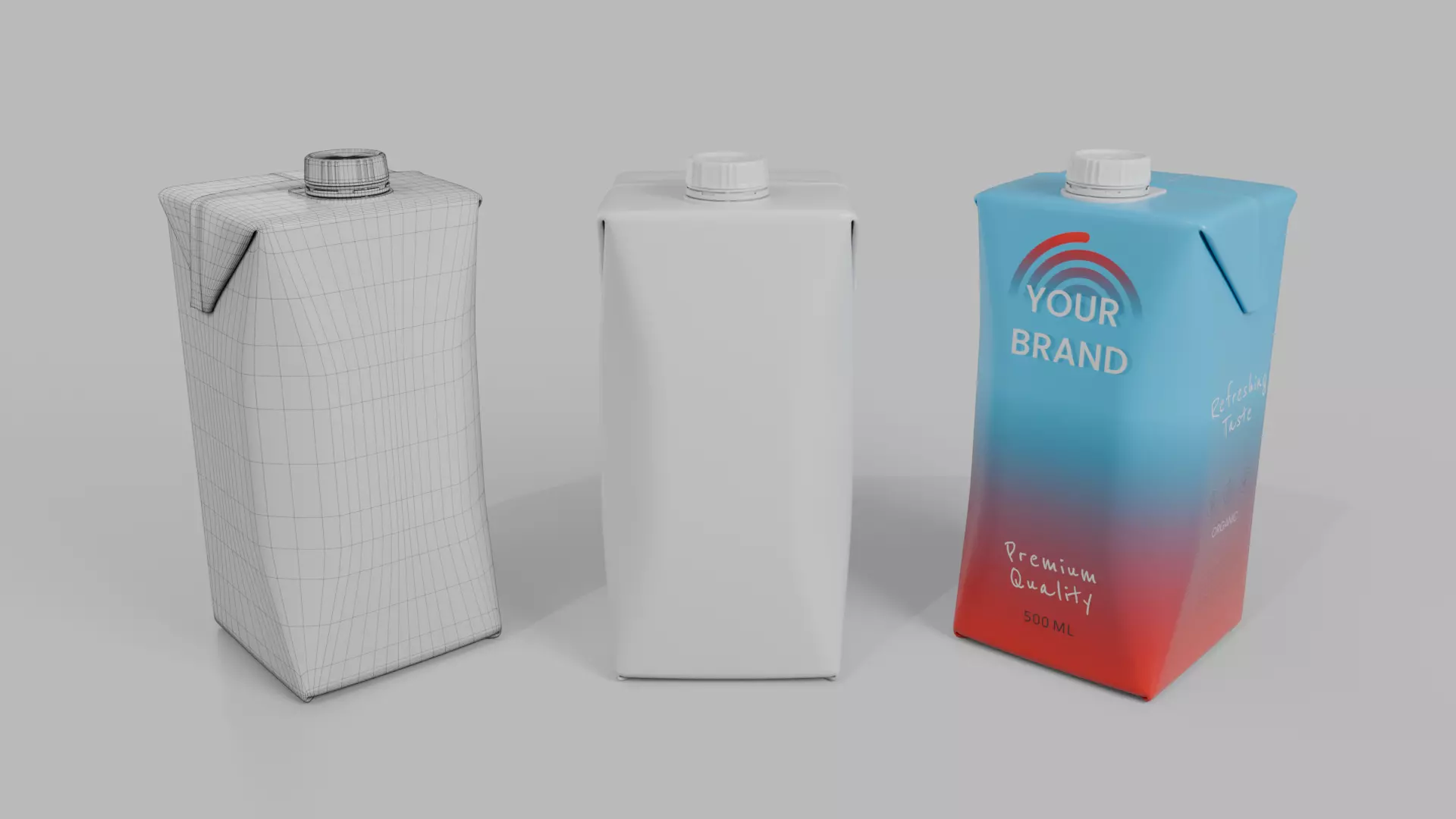 Beverage Carton Everyday Set - Customizable Pack 3D Model Collection_30