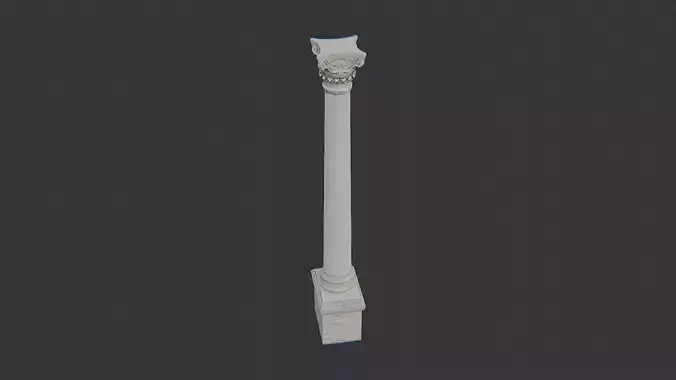 Classical Stone Pillar with Carved Capital