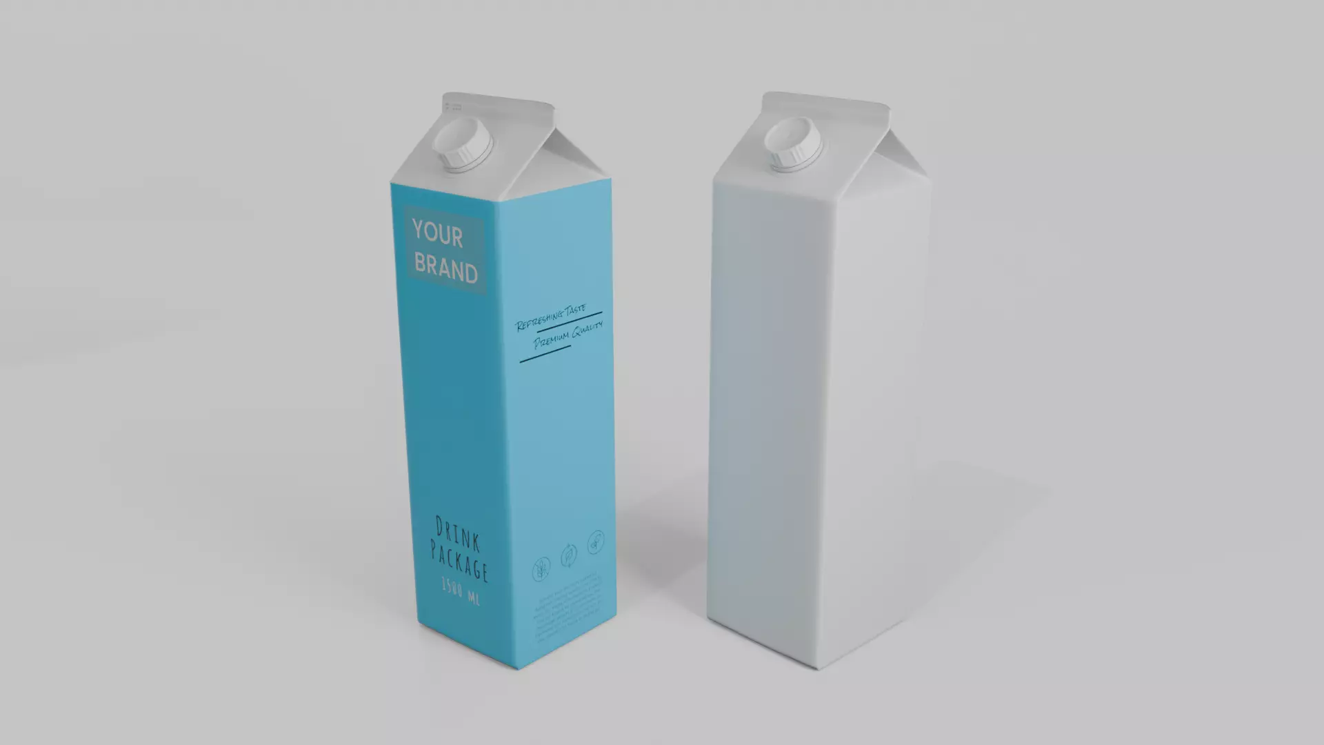 Beverage Carton Family 4-Pack - Customizable Set 3D Model Collection_24