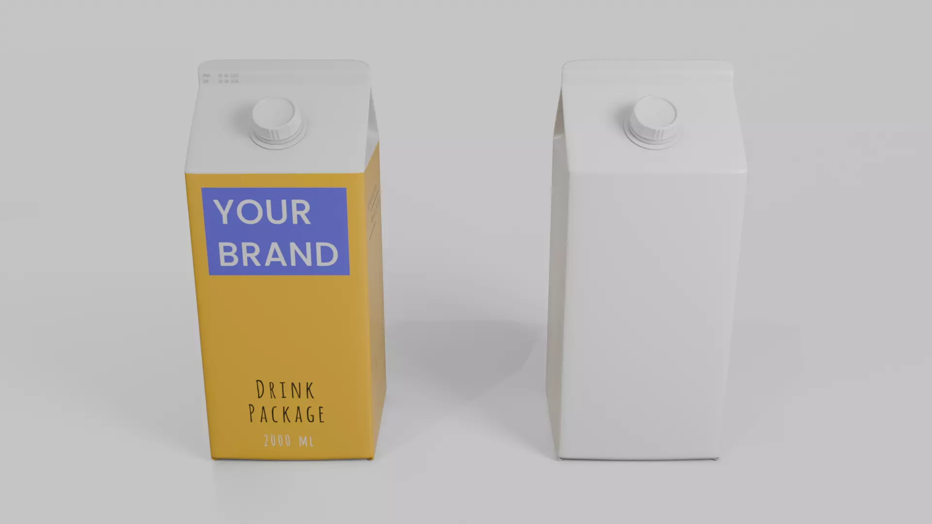 Beverage Carton Family 4-Pack - Customizable Set 3D Model Collection_8