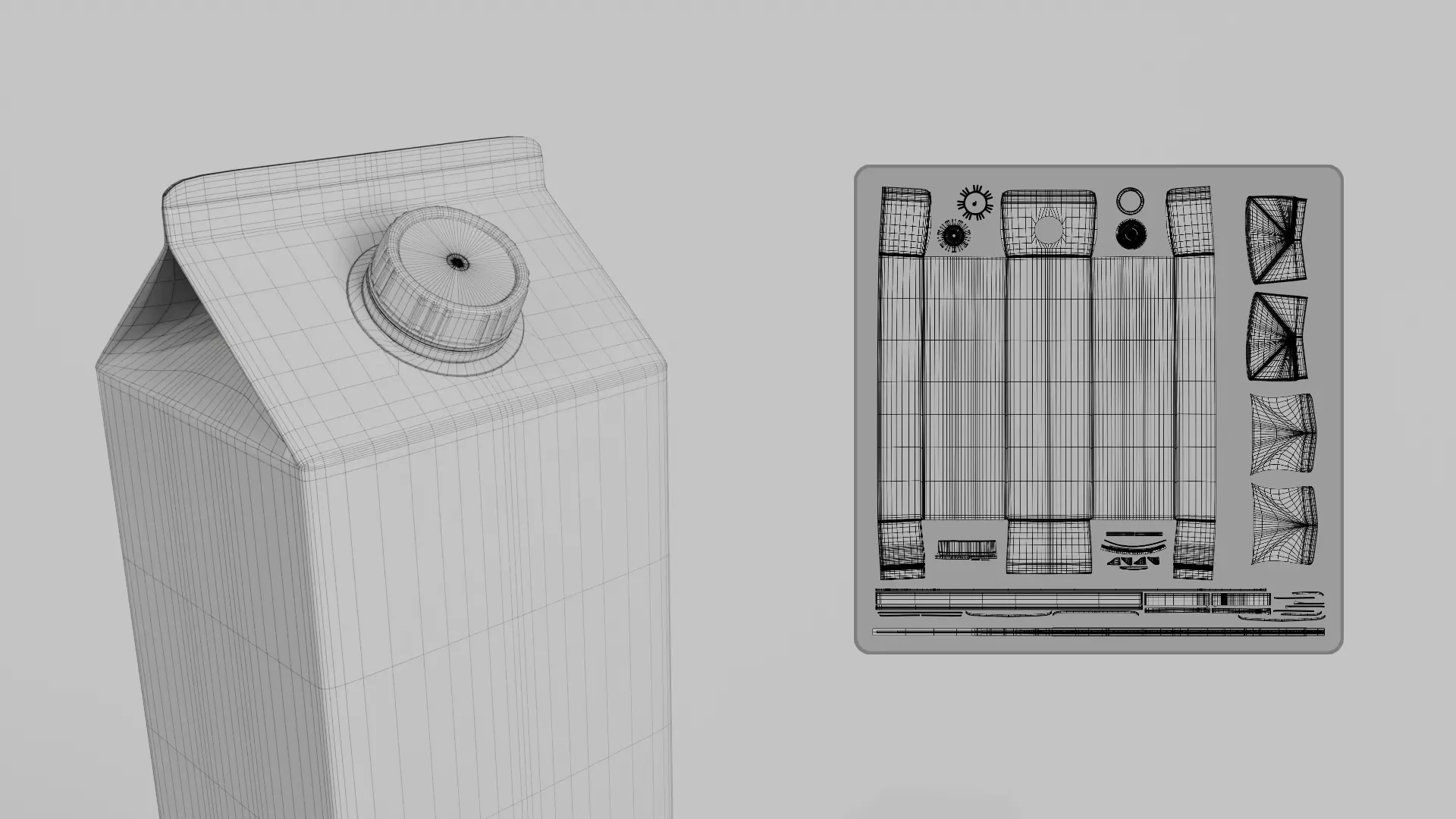 Beverage Carton Family 4-Pack - Customizable Set 3D Model Collection_31