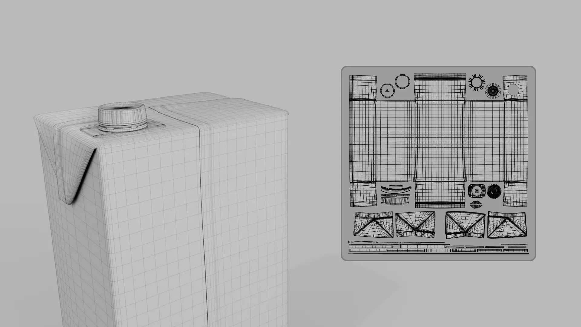 Beverage Carton Family 4-Pack - Customizable Set 3D Model Collection_23