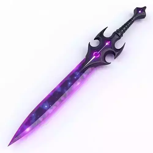 Dark Star Nebula Blade 3D Model Ornate Fantasy Weapon
