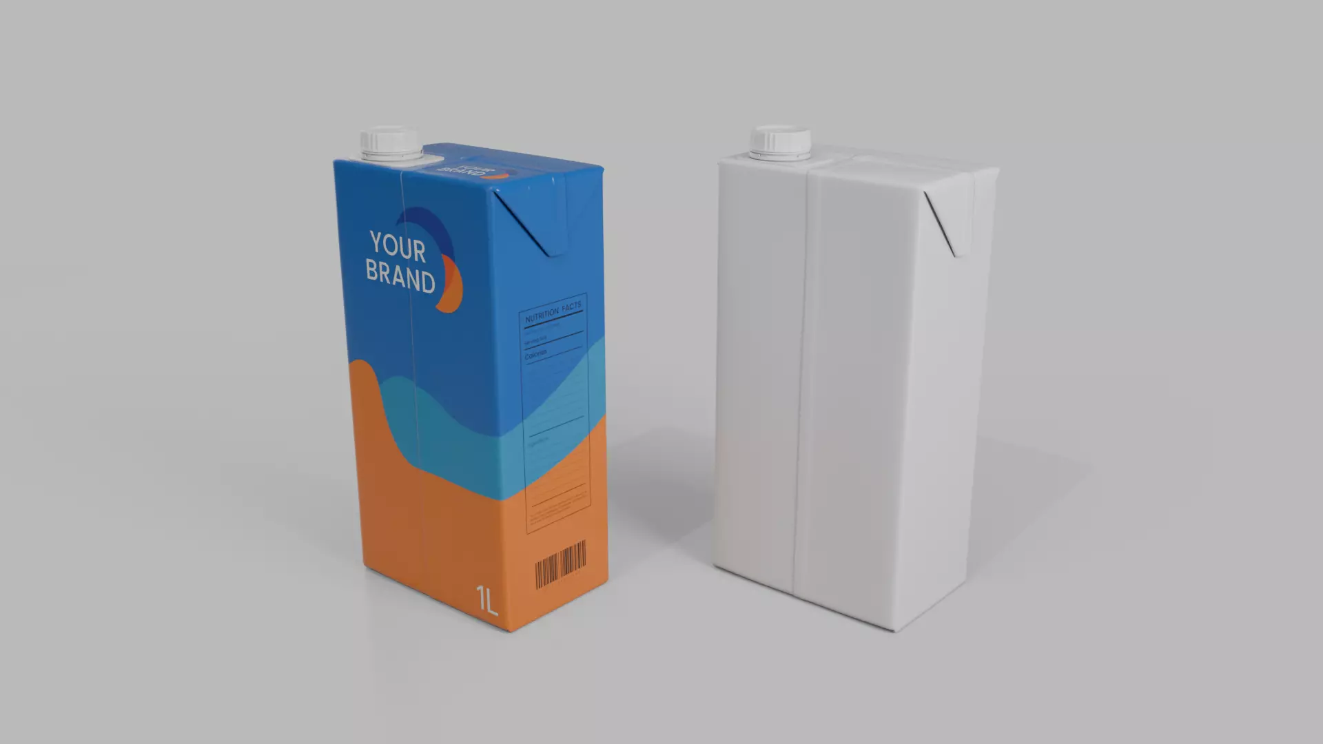 Beverage Carton Variety Set - Customizable Pack 3D Model Collection_17