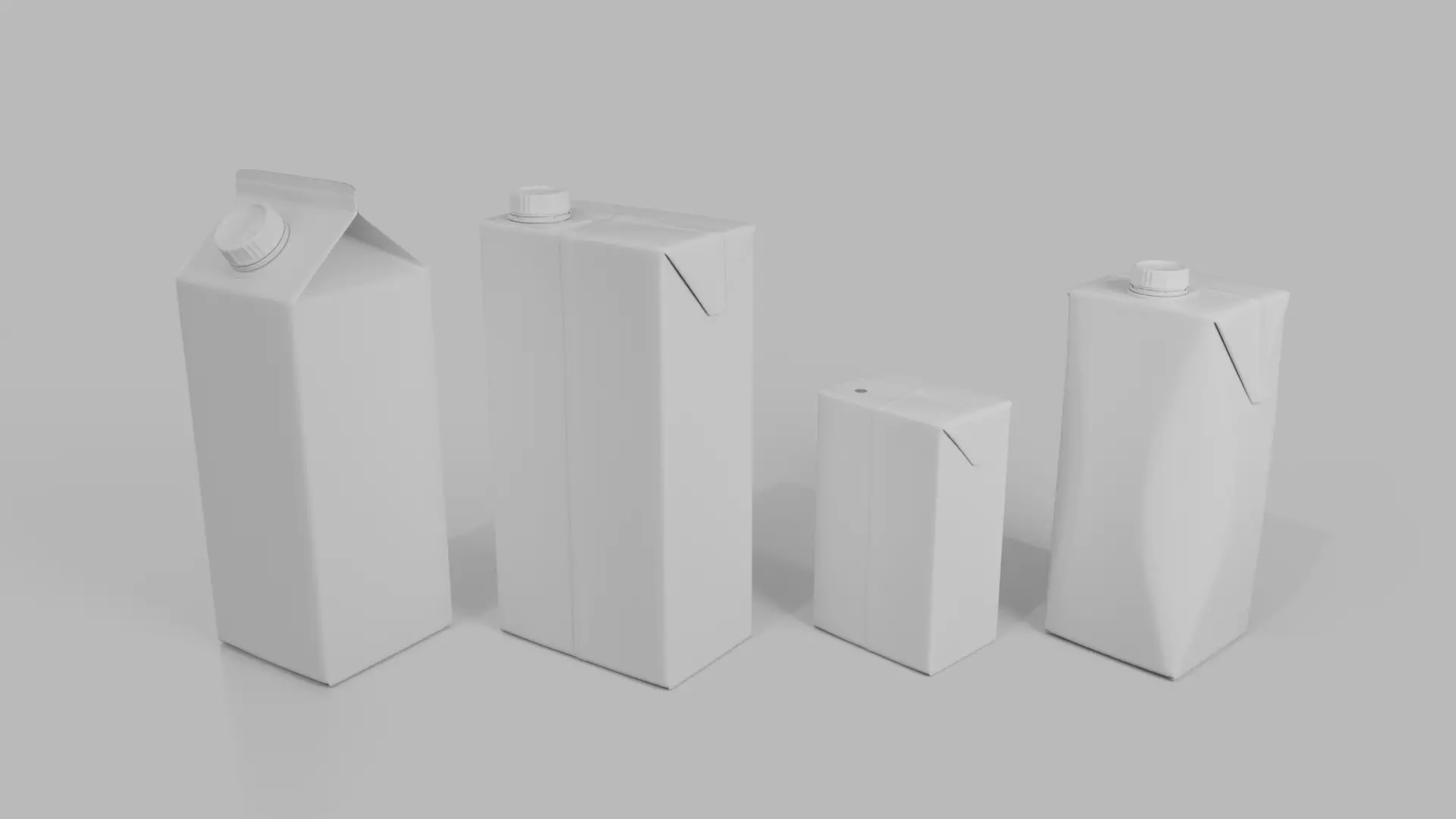Beverage Carton Variety Set - Customizable Pack 3D Model Collection_7