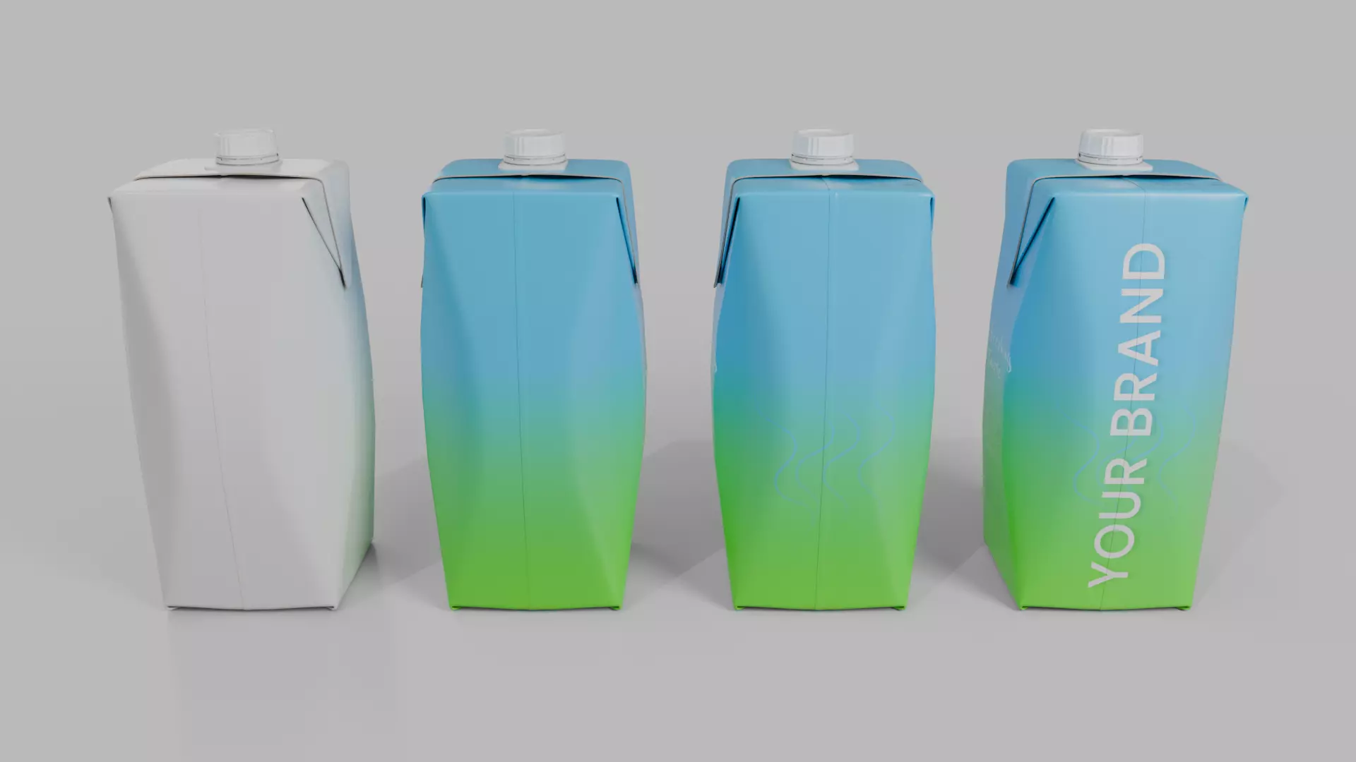 Beverage Carton Variety Set - Customizable Pack 3D Model Collection_26