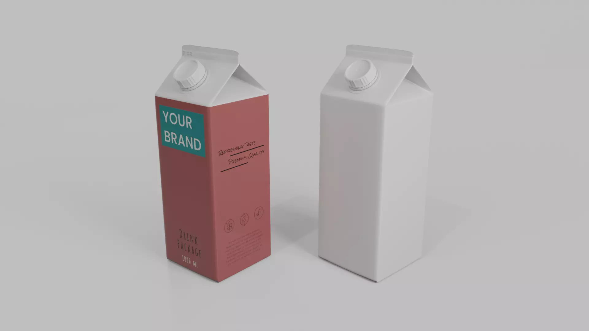 Beverage Carton Variety Set - Customizable Pack 3D Model Collection_8