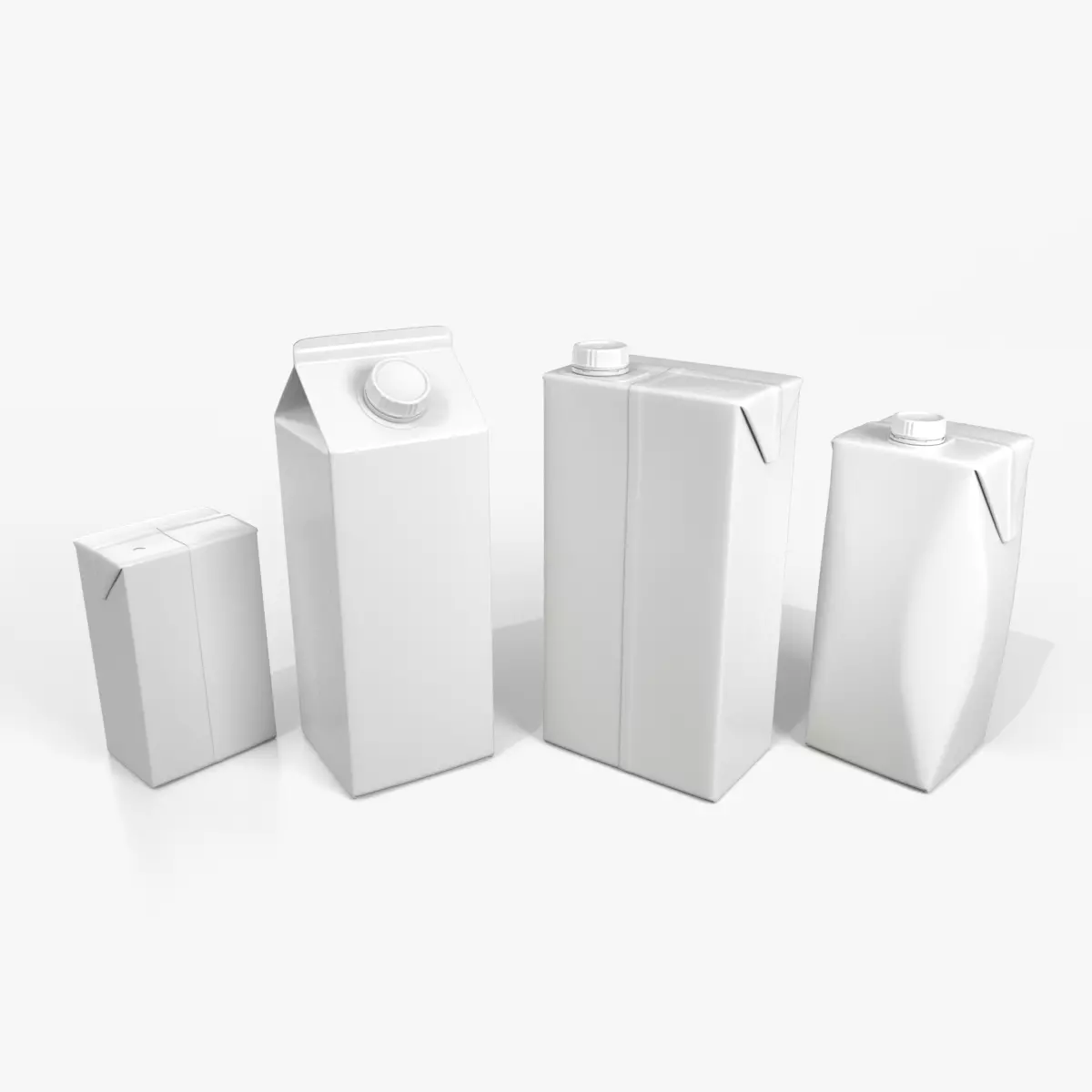 Beverage Carton Variety Set - Customizable Pack 3D Model Collection_5