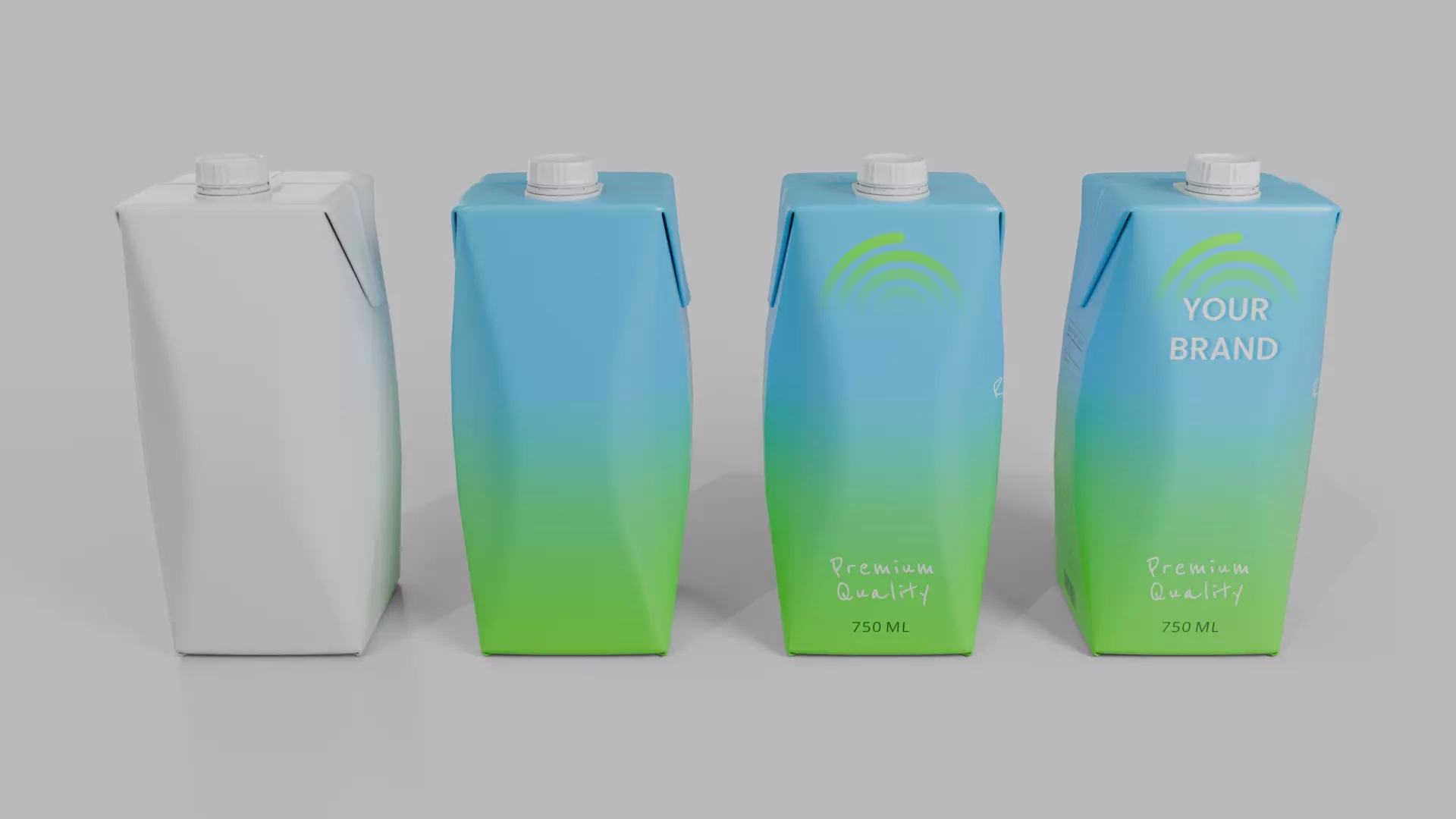 Beverage Carton Variety Set - Customizable Pack 3D Model Collection_25