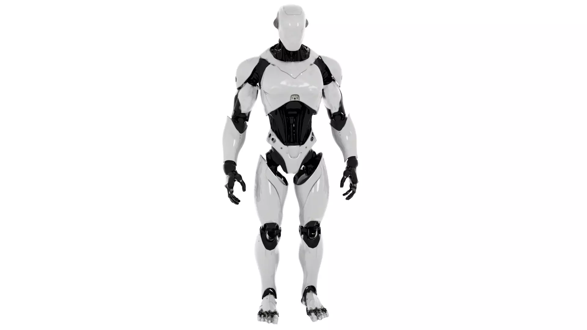 Humanoid Robot Game Ready PBR Unreal Engine and Unity Compatible Low-poly 3D model_1