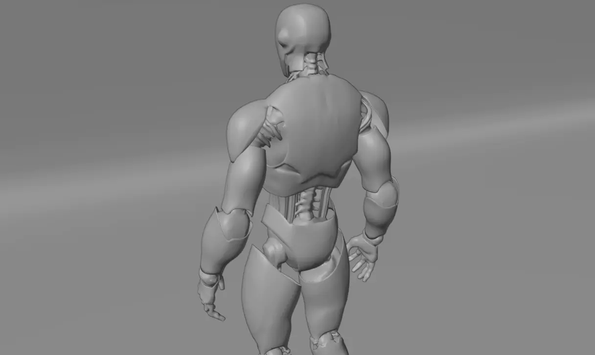 Humanoid Robot Game Ready PBR Unreal Engine and Unity Compatible Low-poly 3D model_8