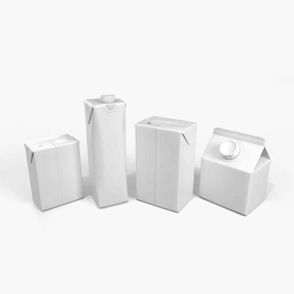 Beverage Carton Compact Set - Customizable Pack 3D Model Collection_5