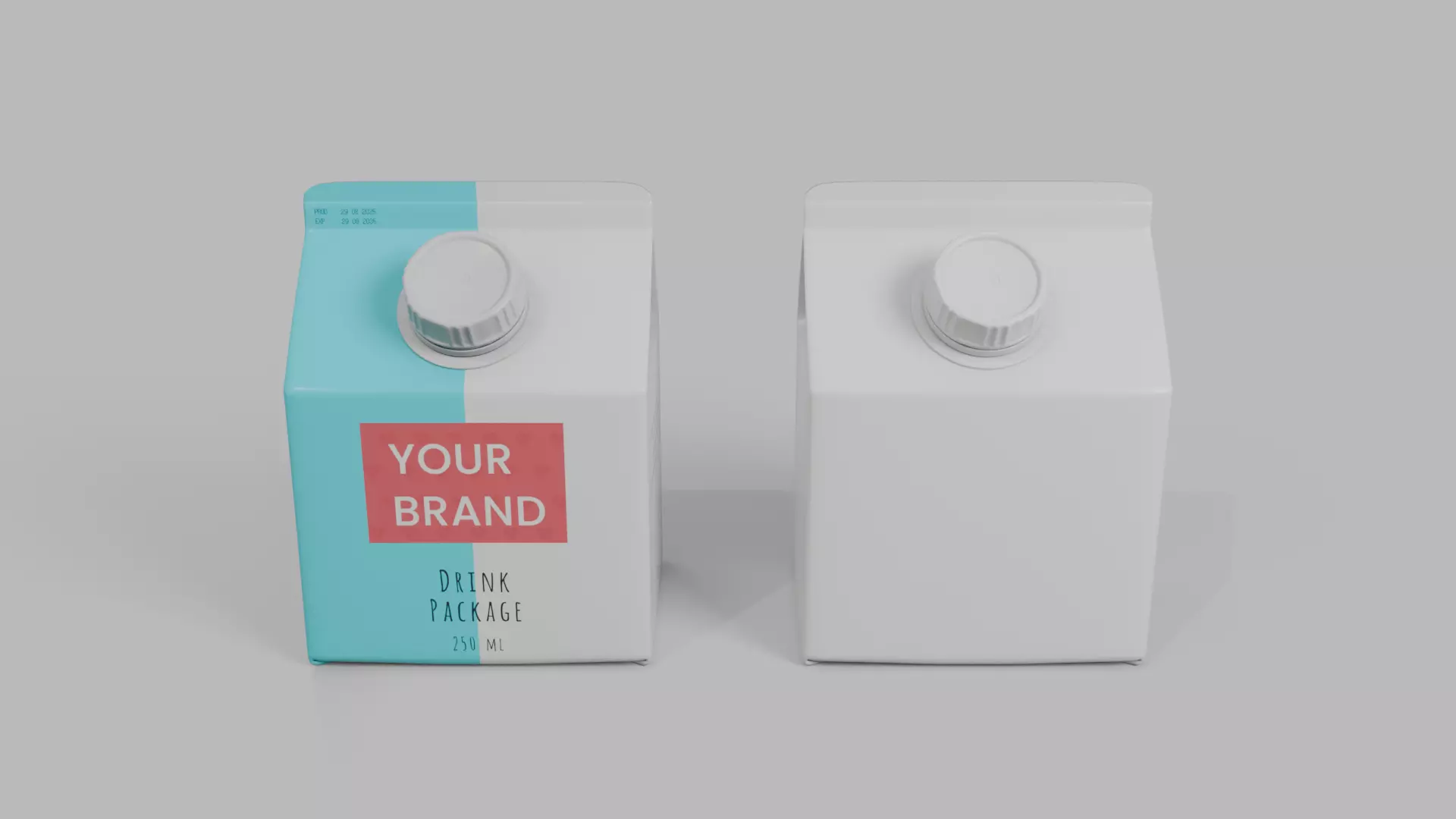 Beverage Carton Compact Set - Customizable Pack 3D Model Collection_25