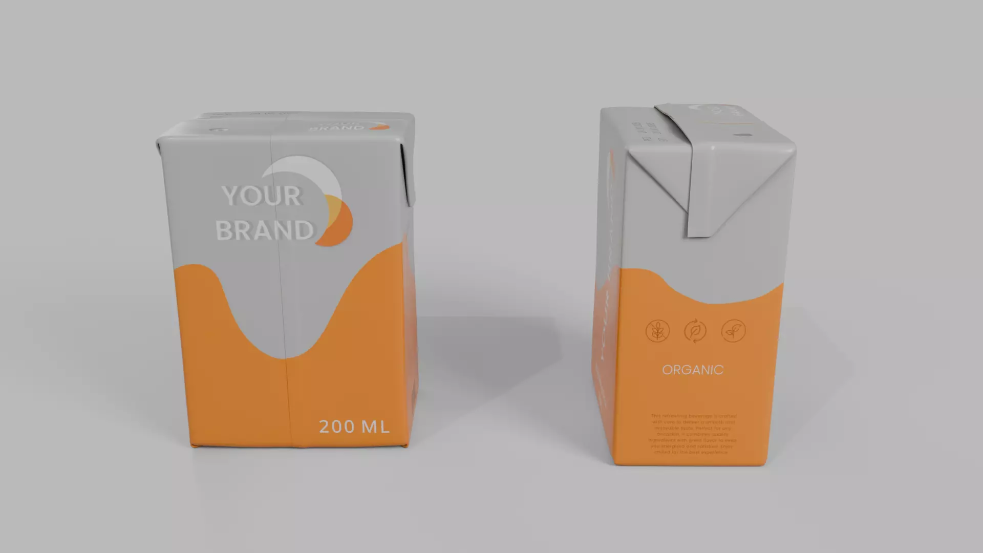 Beverage Carton Compact Set - Customizable Pack 3D Model Collection_32
