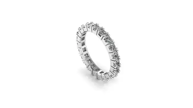 Gold Wedding Band Eternity Diamonds Ring 154cts  3D print model
