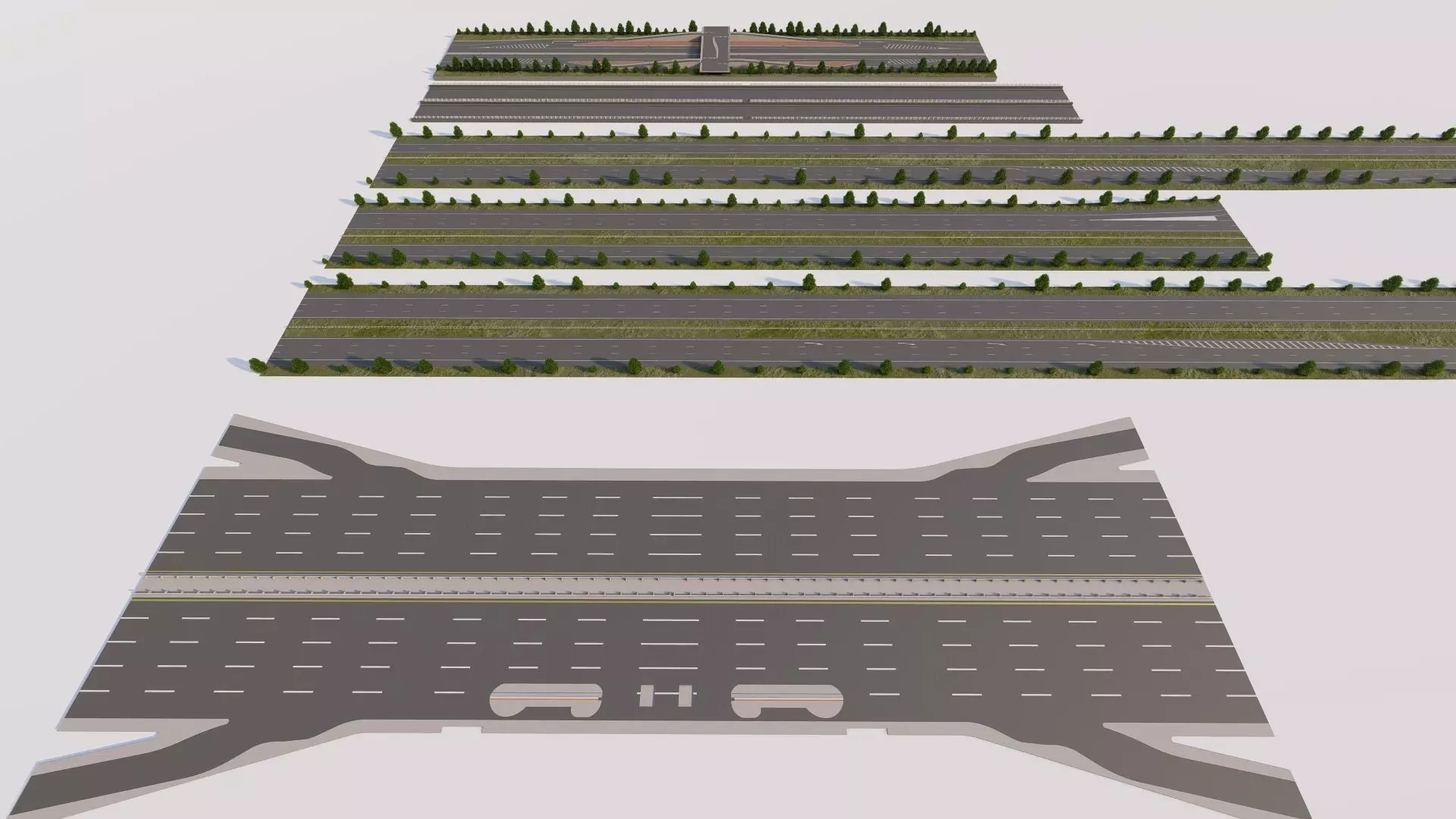 Road Pack - Extended-City Roads 3D model_5