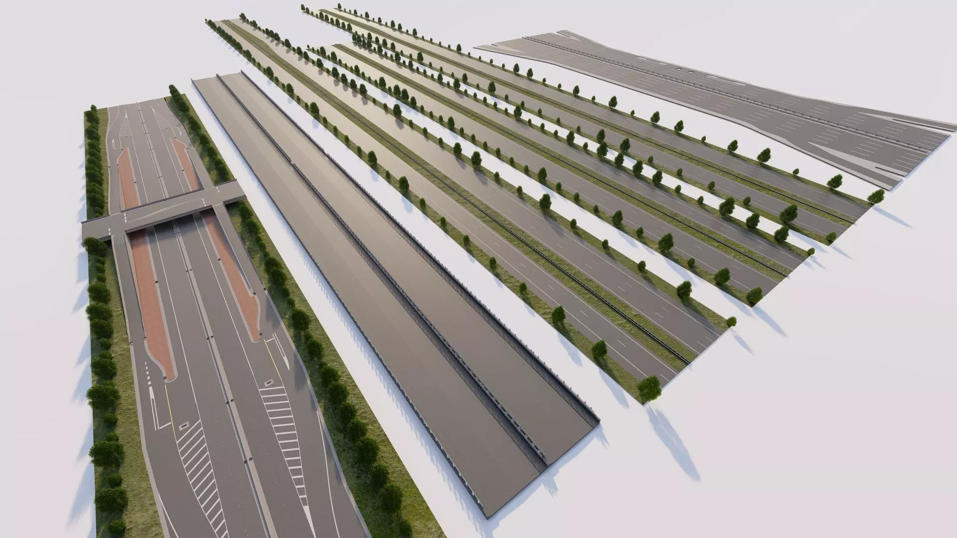 Road Pack - Extended-City Roads 3D model_3