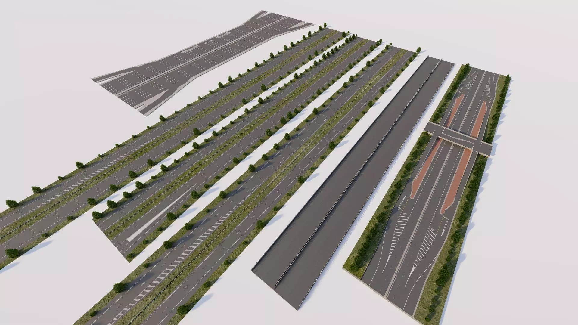 Road Pack - Extended-City Roads 3D model_2