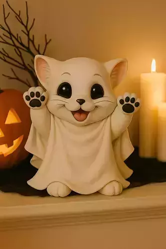 Ghost Cat for Halloween