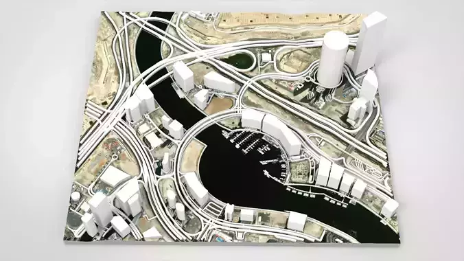 Business Bay Dubai United Arab Emirates 3D model Business Bay Dubai United Arab Emirates 3D model