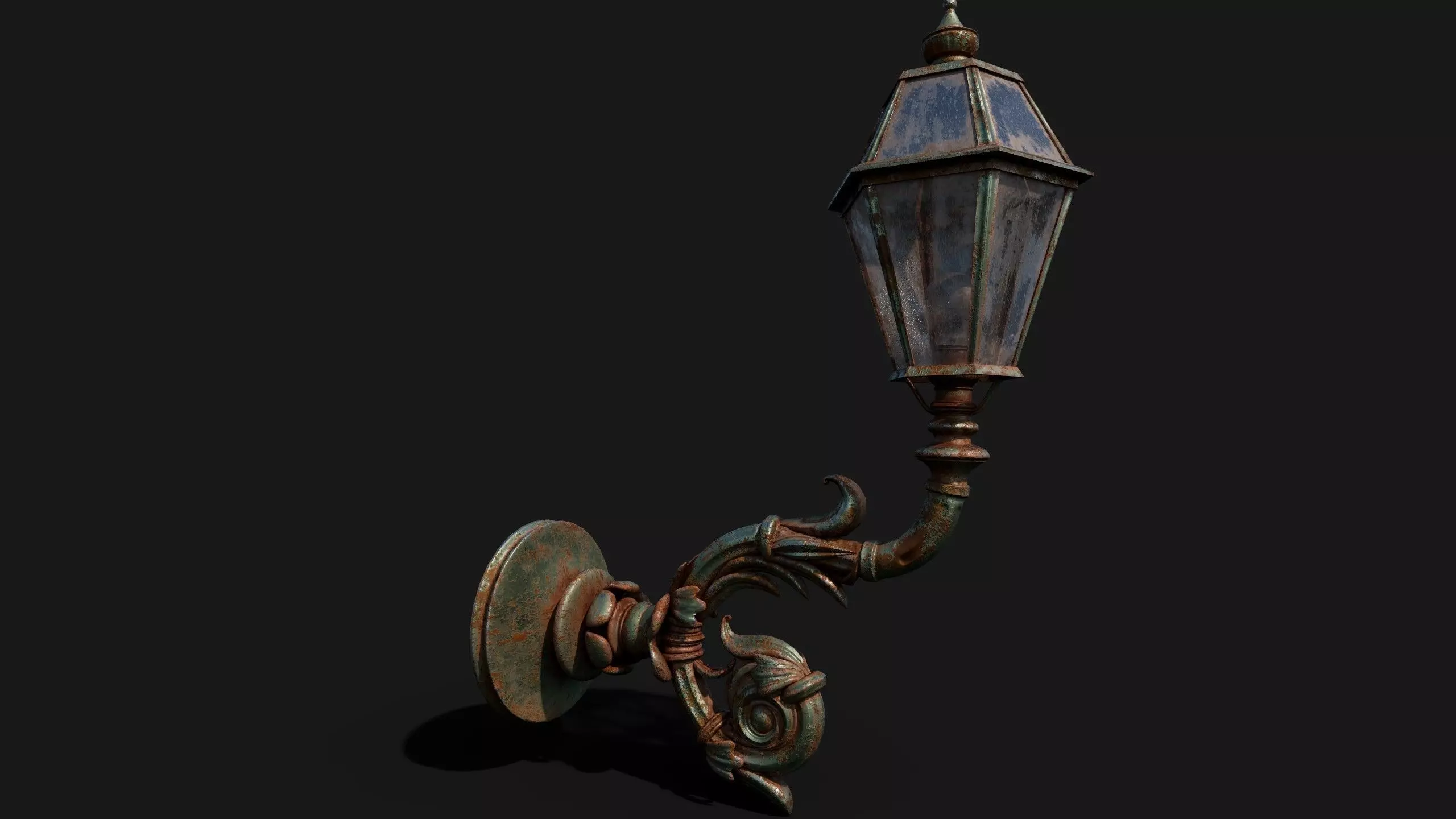 Rusted Lamp Low-poly 3D model_1