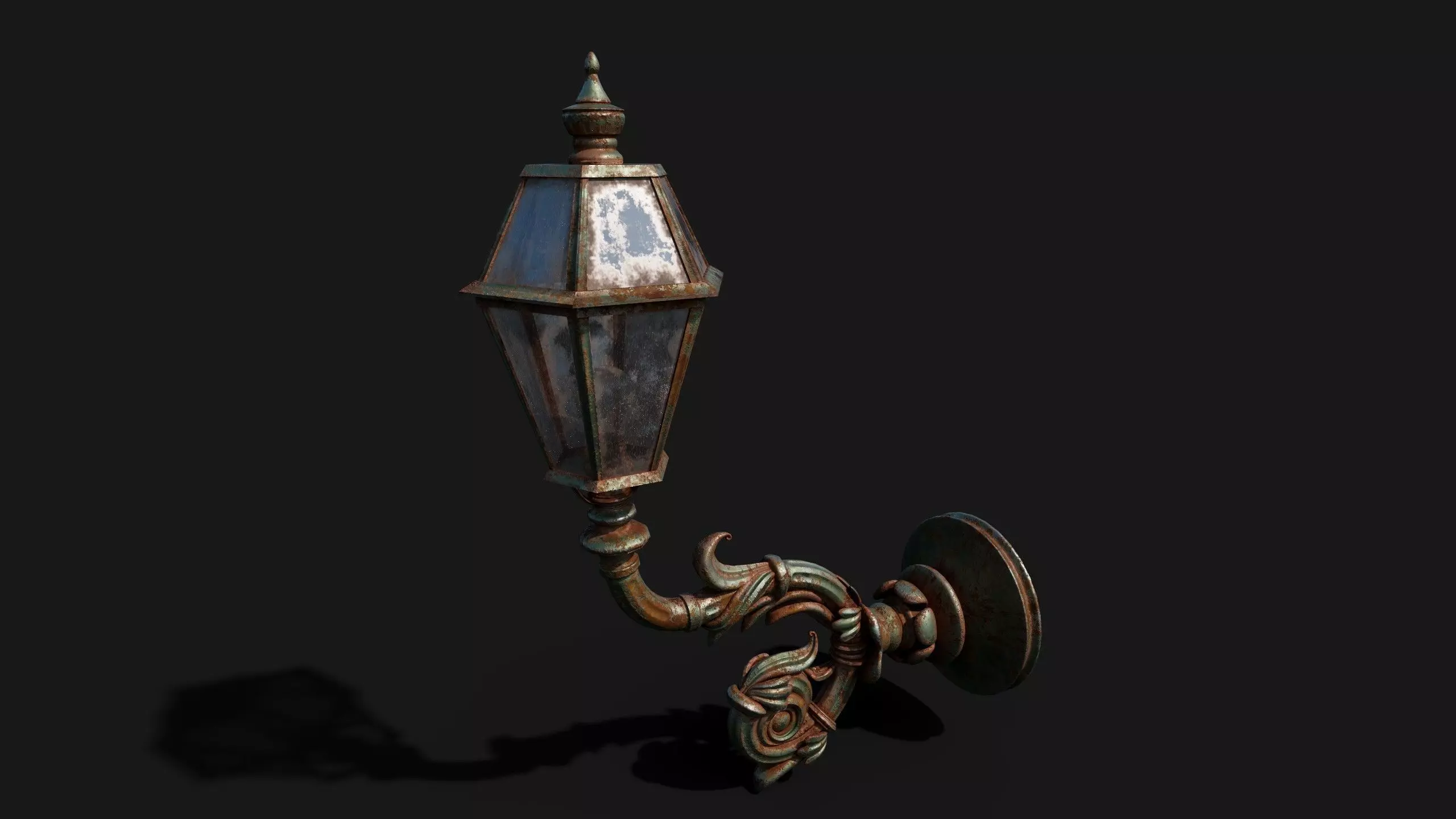 Rusted Lamp Low-poly 3D model_3