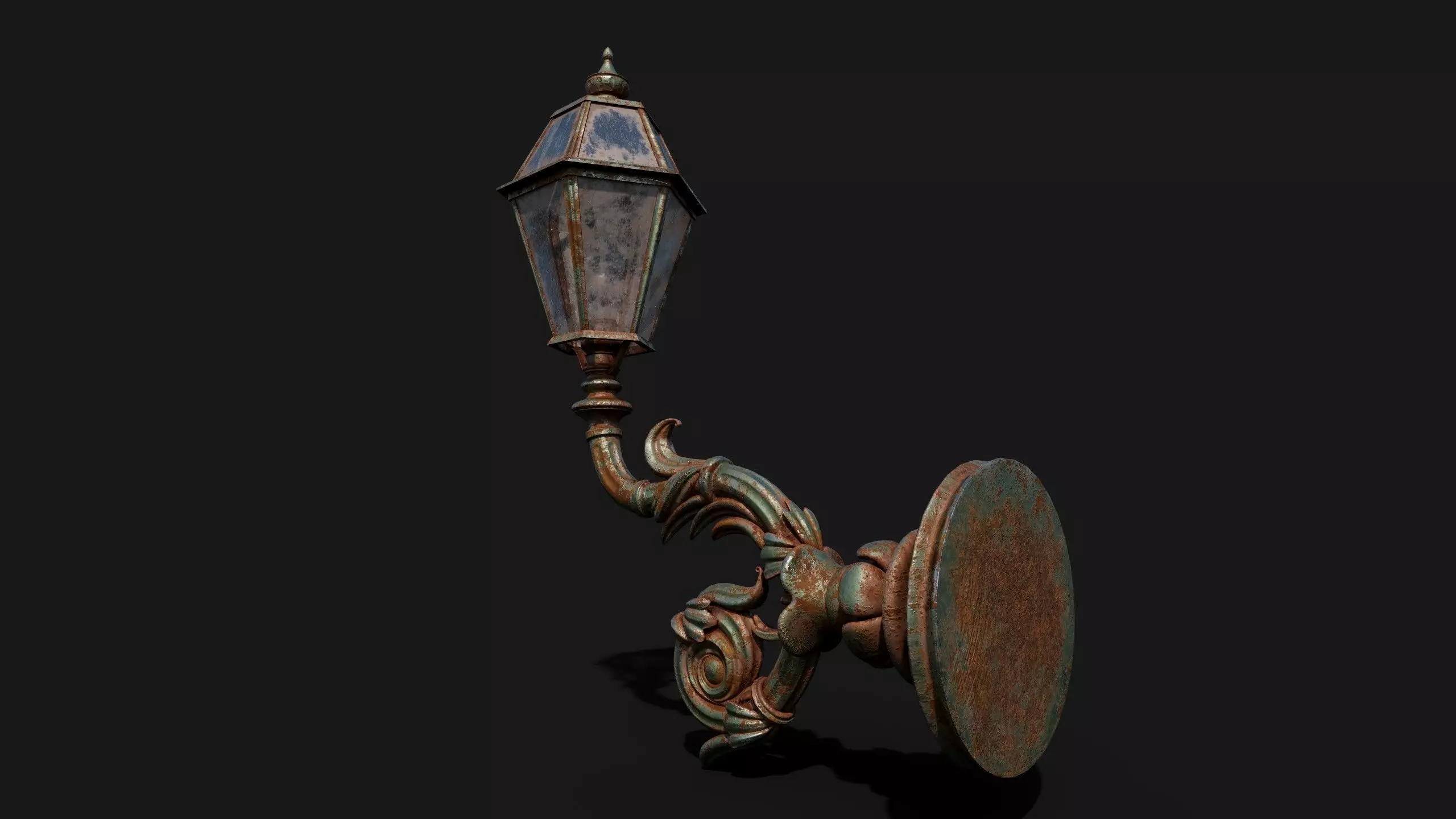 Rusted Lamp Low-poly 3D model_4