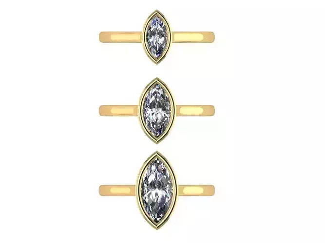 bezel setting marquise ring set of 3