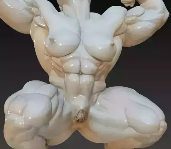 The Imposing Physique of This Sculpted Figure Flexed Biceps