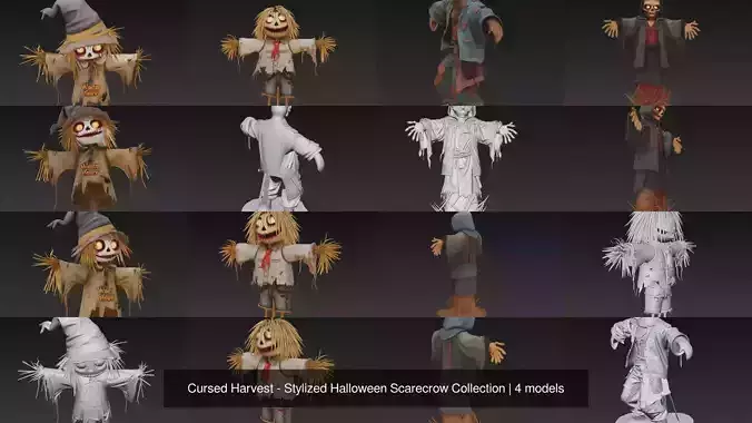 Cursed Harvest - Stylized Halloween Scarecrow Collection 