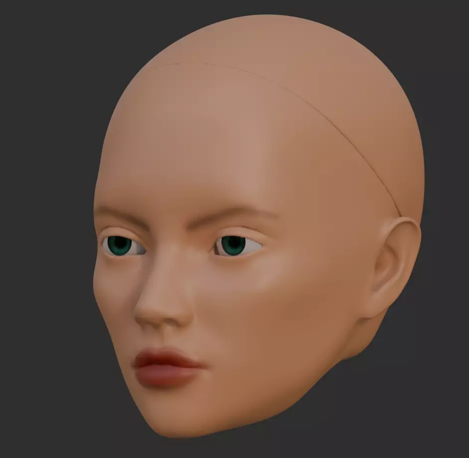 BJD Female head Mold 2 3D print model_2