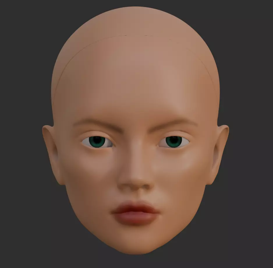 BJD Female head Mold 2 3D print model_1