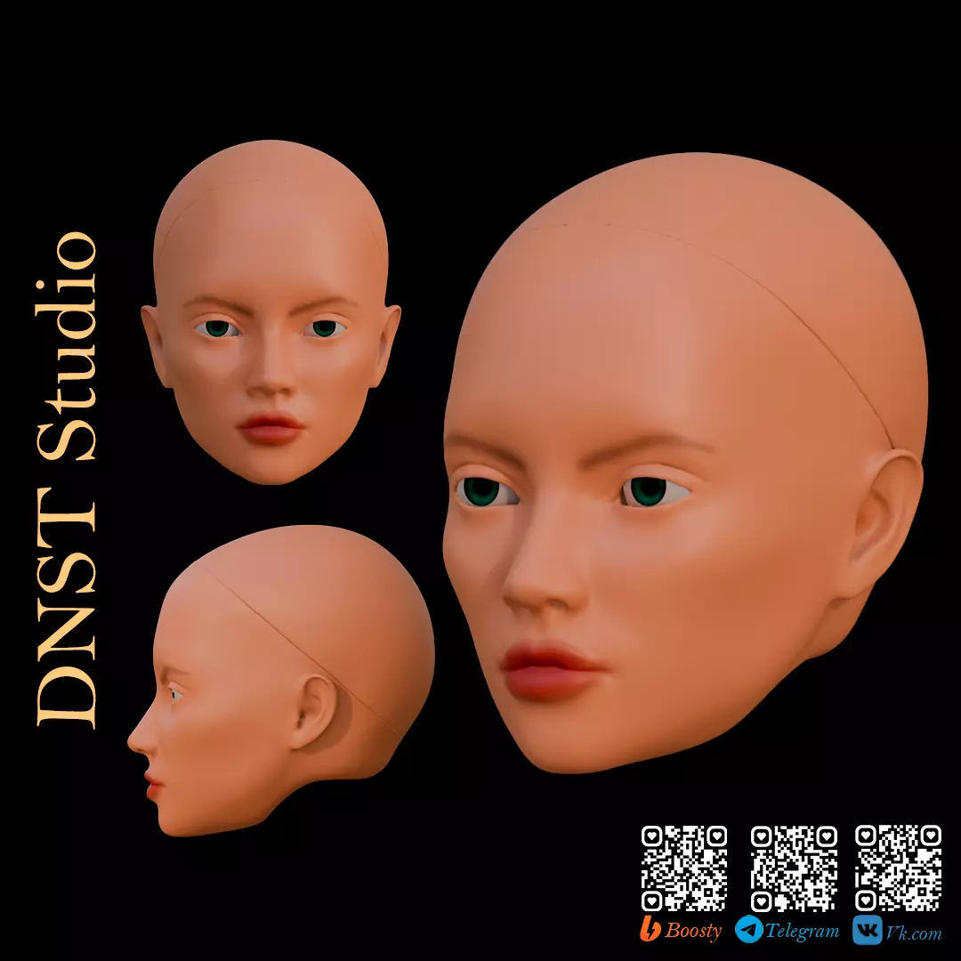 BJD Female head Mold 2 3D print model_0